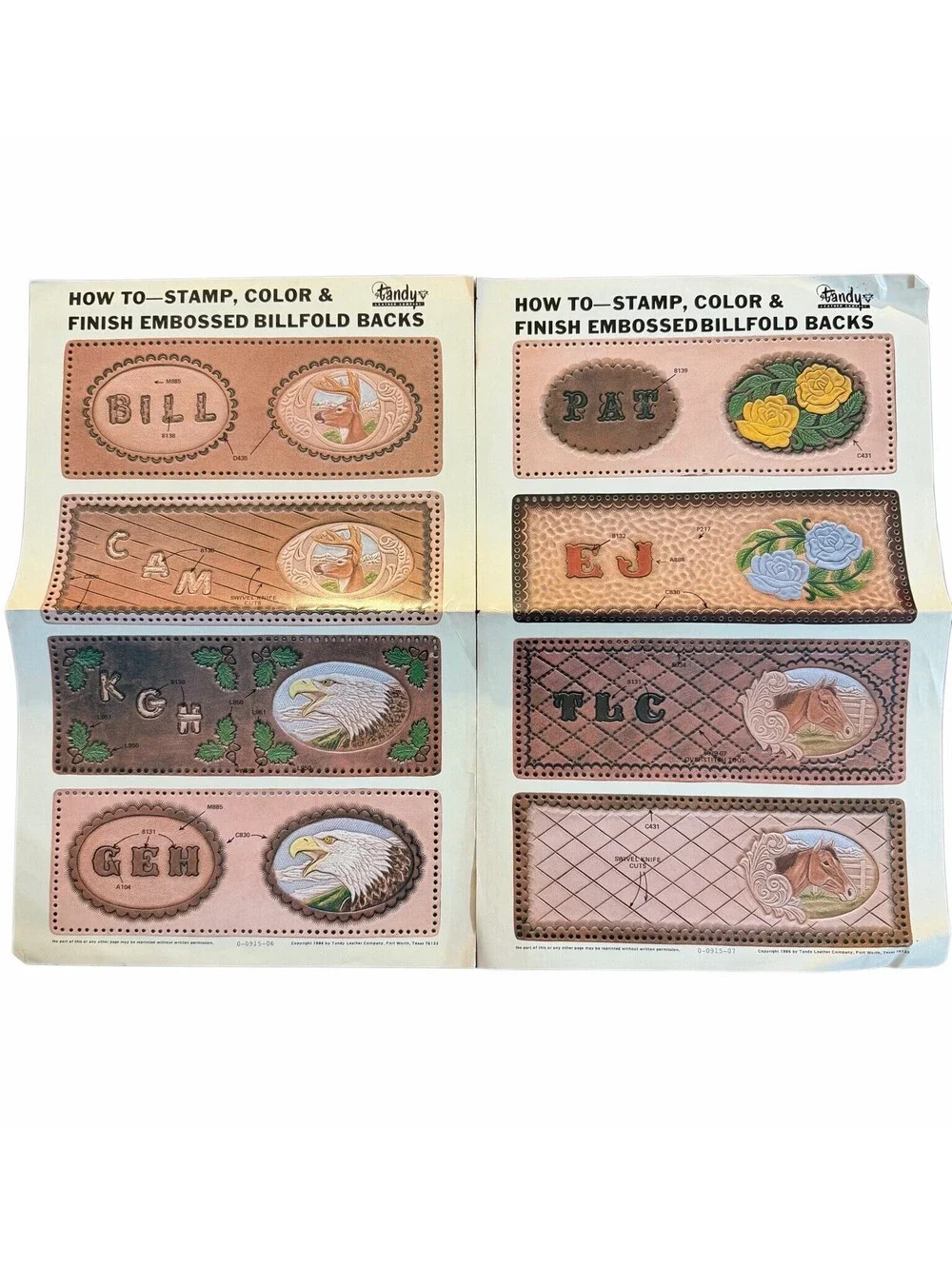Vintage Tandy Craftool Leather Making Pattern Ephemera Lot